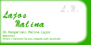 lajos malina business card